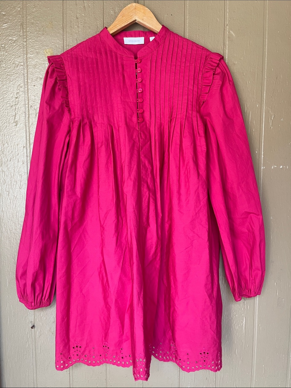 Aritzia Little Moon Poplin Dress in Pitaya Pink Size XS